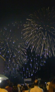 Summer fireworks over Lake Biwa. 